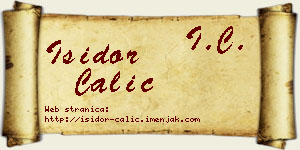 Isidor Čalić vizit kartica